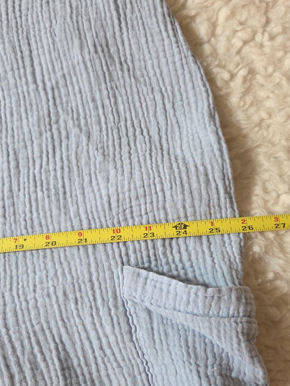HYFVE Light Blue V-Neck Cotton Gauze Jumpsuit with Tie Ankles Sz L Oversized Fit - Picture 11 of 13